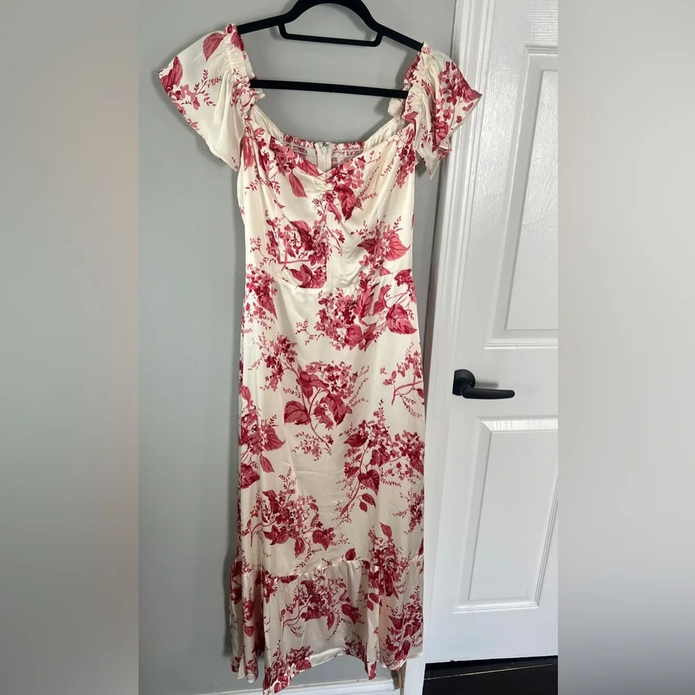NWT Reformation Sianna Silk Dress -Size 6 in Paris Floral - Picture 7 of 9